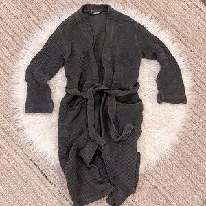 Grey waffle Coyuchi robe, size XS/S